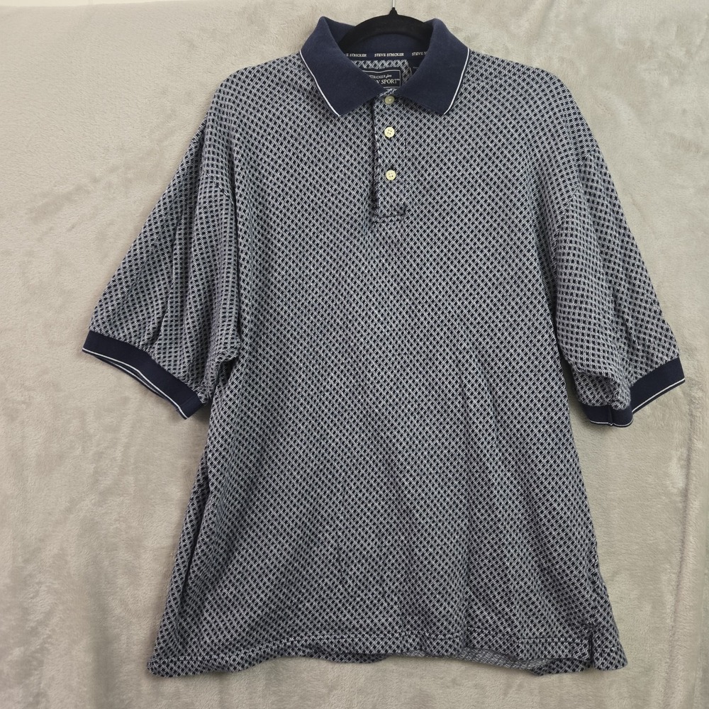 Steve Stricker Fairway Sport Golf Tee Polo Shirt Mens L Blue Vintage Cotton